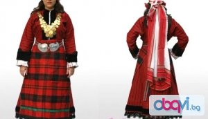 Традиционна, родопска забрадка (тестемел) - част от родопска носия + ПОДАРЪК