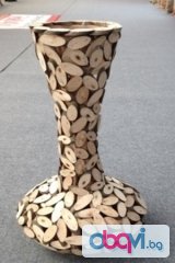 Дървена ваза за цветя DV004