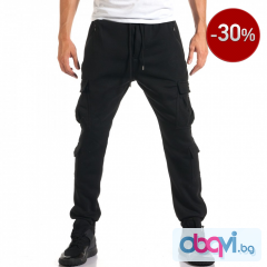 ПРОМО! -30% за Мъжки черни потури с джобове на крачолите