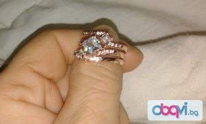 Троен пръстен с диаманти 