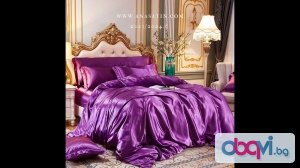 Insta Purple Висококачествен Спален Комплект от Сатен 4 Части