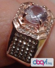 Екстравагантен пръстен с диамант и цирконий 