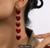 Асиметрични обеци Червени сърца 